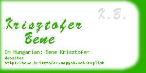 krisztofer bene business card